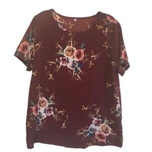 Floral Short Sleeve Blouse L